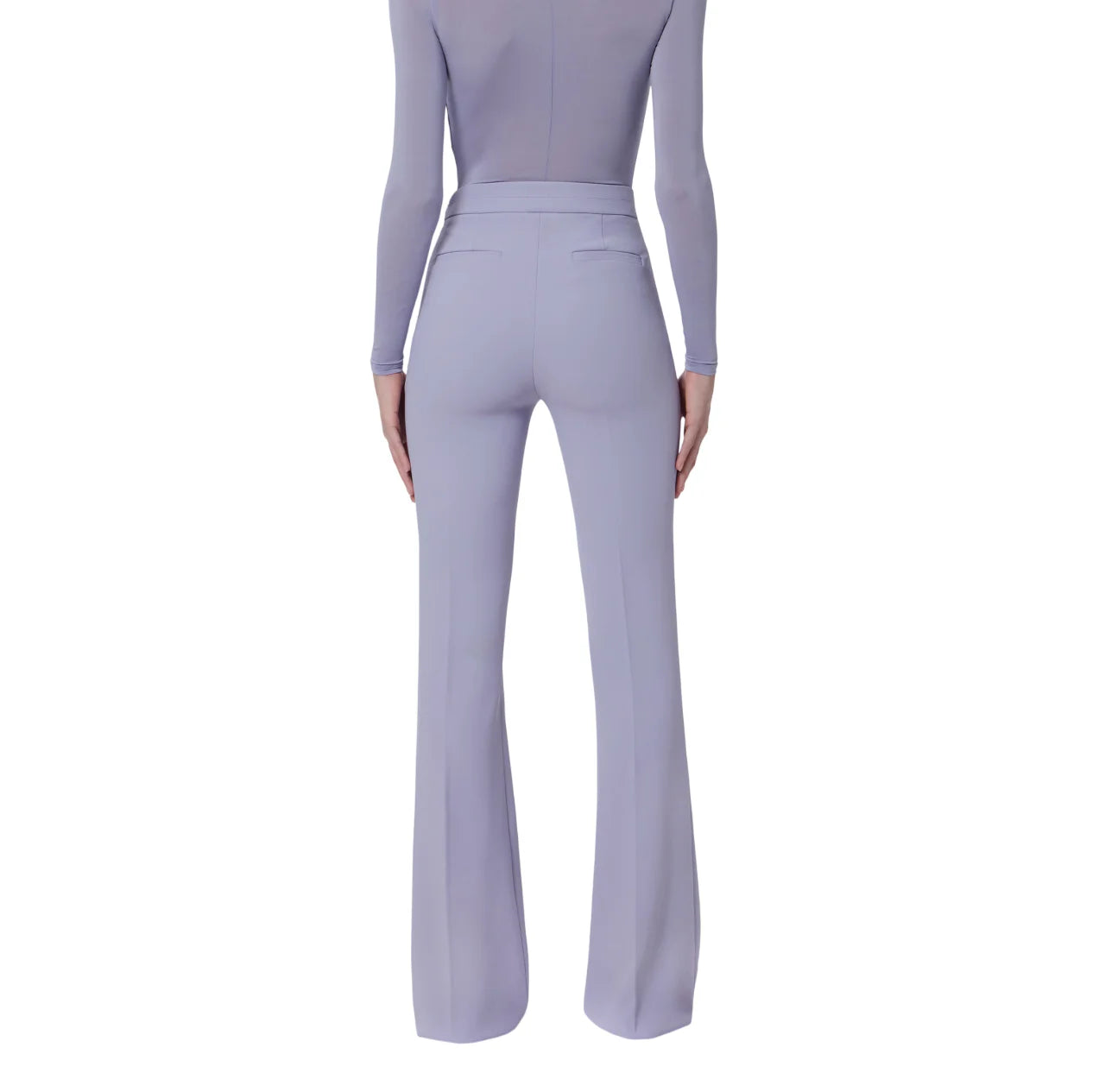 Elisabetta Franchi pantaloni a zampa in tessuto crepe lilla PA16961 EV7 ELISABETTA FRANCHI 