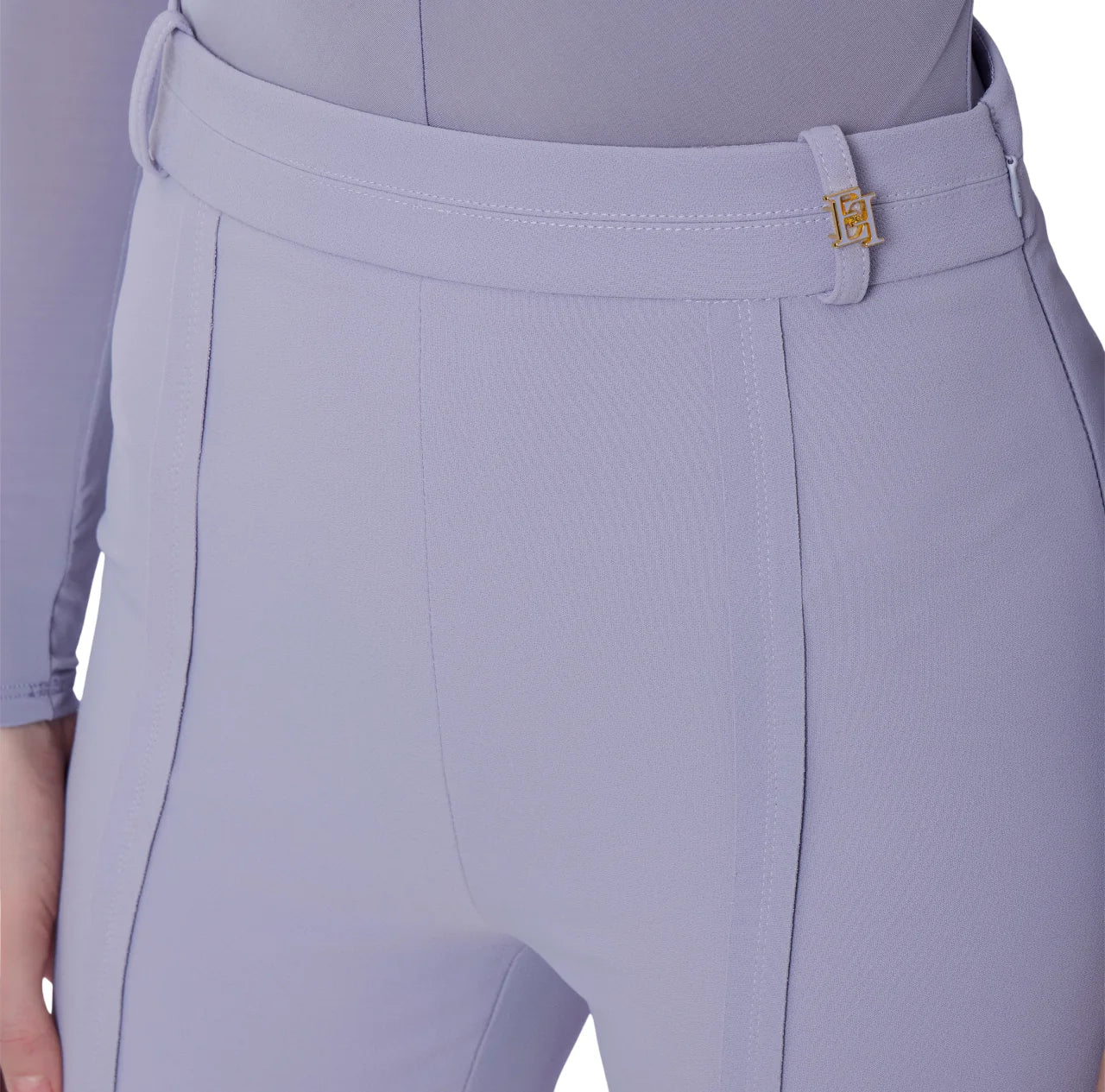Elisabetta Franchi pantaloni a zampa in tessuto crepe lilla PA16961 EV7 ELISABETTA FRANCHI 