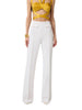 Elisabetta Franchi pantaloni a zampa in tessuto crepe avorio