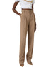 Elisabetta Franchi pantaloni in gabardina con pinces cammello