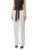 Elisabetta Franchi pantaloni in gabardina con pinces avorio