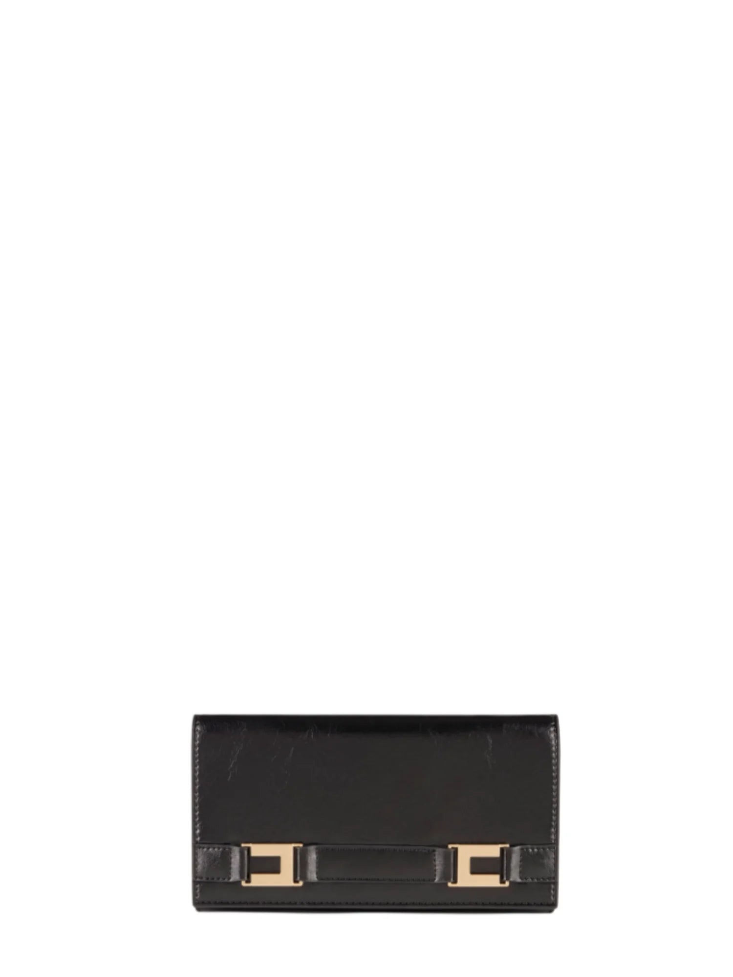Elisabetta Franchi pochette in ecopelle con placca logo nero PF65A61 110 ELISABETTA FRANCHI 