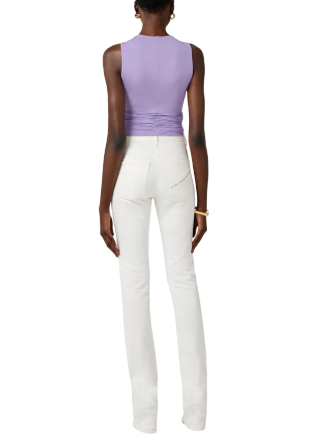 Elisabetta Franchi top donna con dettaglio gioiello lilla TO03761 EV7 ELISABETTA FRANCHI 