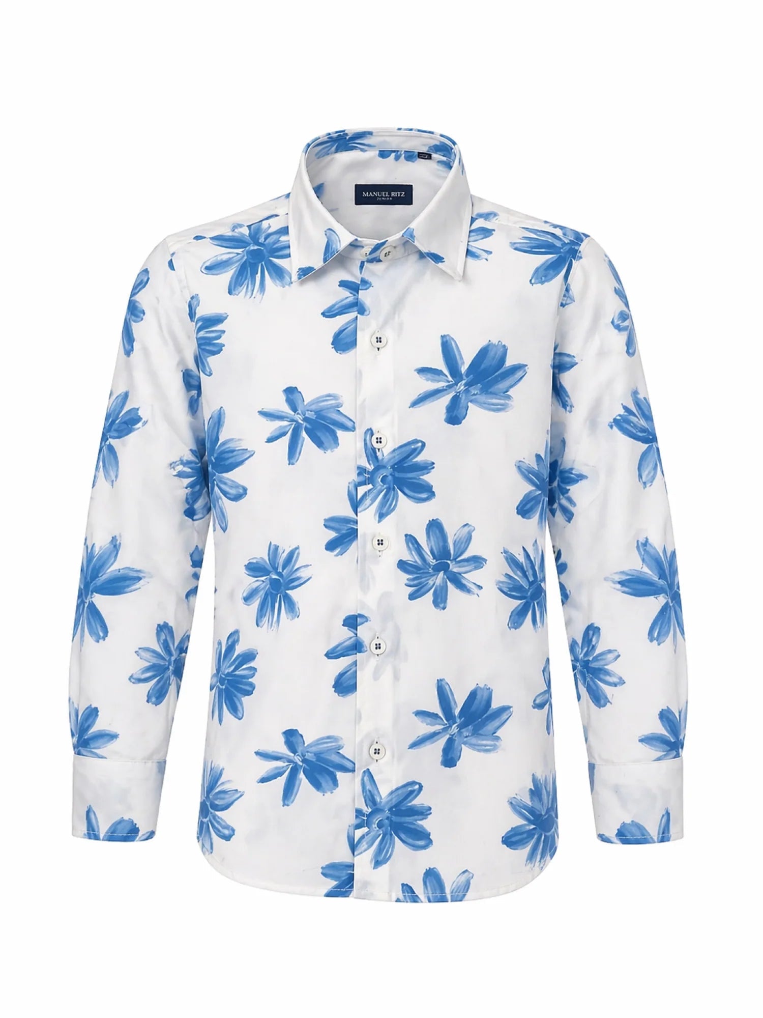 Emanuel Pris camicia bambino in fantasia floreale bianco celeste ECM4193B BIANCO-CIELO EMANUEL PRIS 