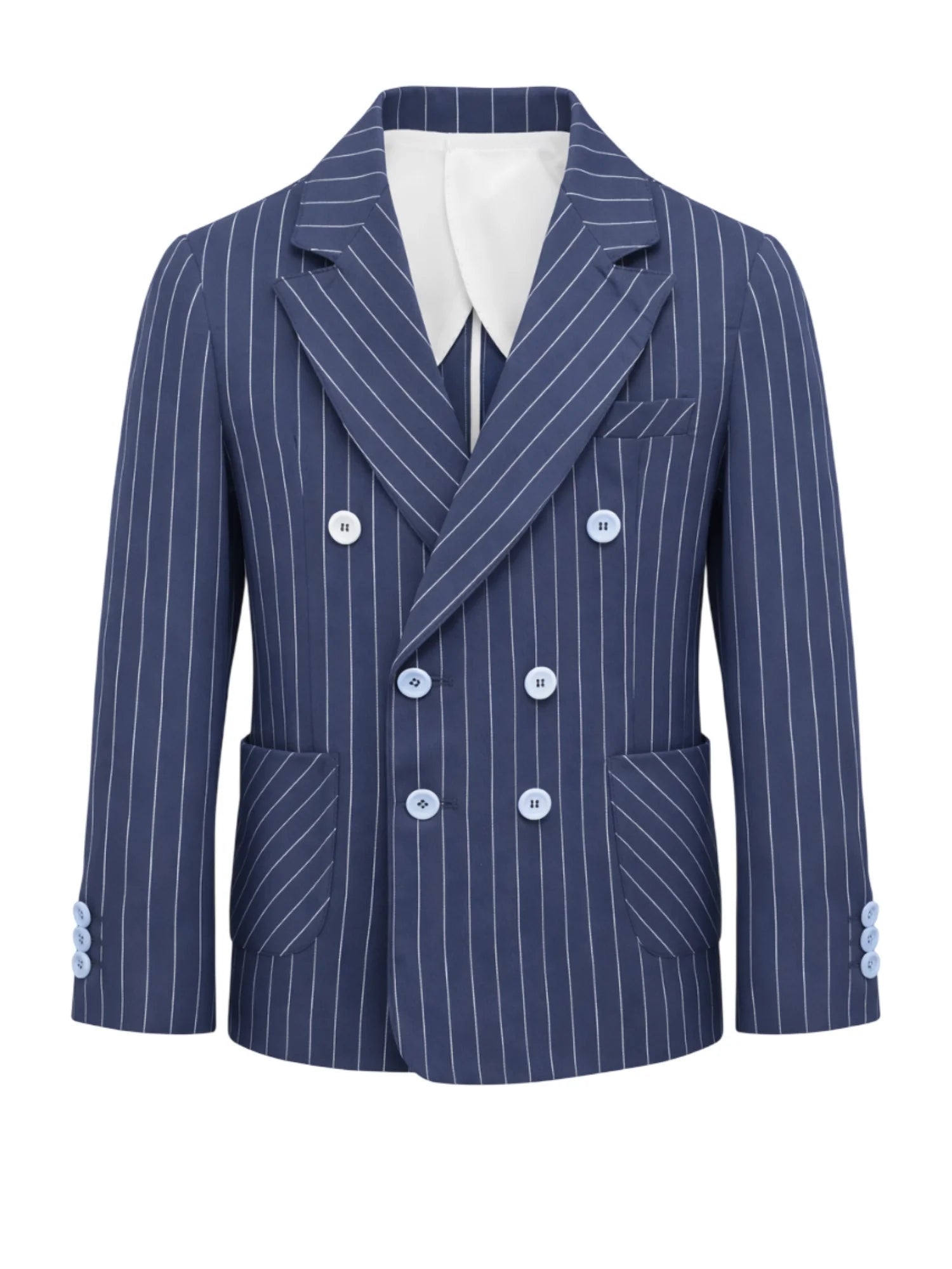 Emanuel Pris giacca blazer doppiopetto gessato bambino blu EGC1145R NAVY-CIELO EMANUEL PRIS 