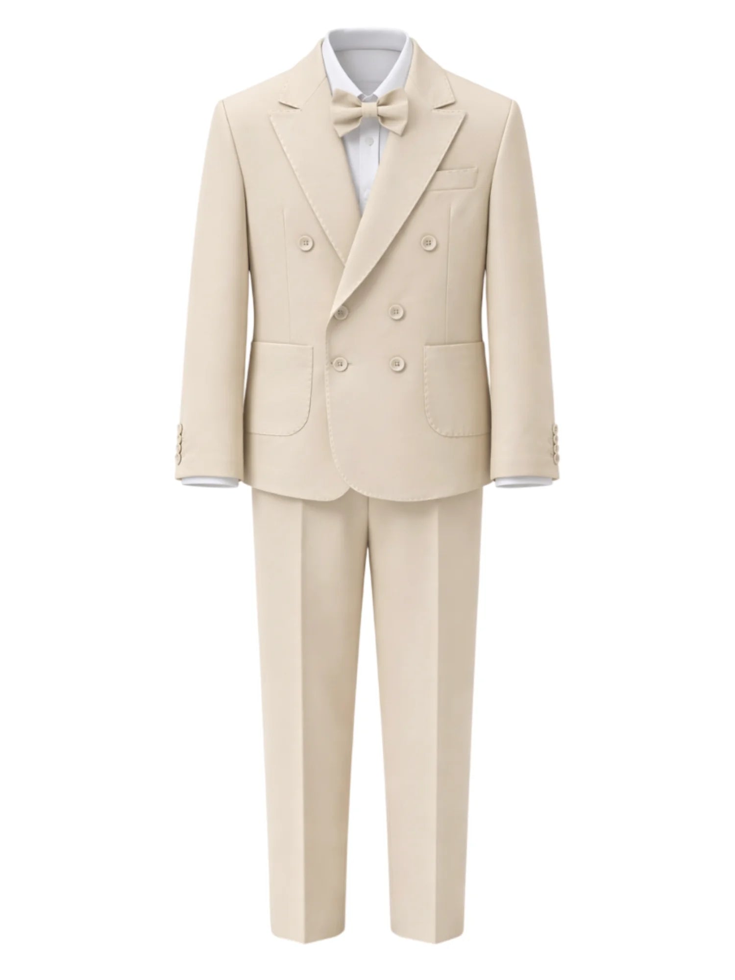 Emanuel Pris completo bambino giacca doppiopetto camicia pantaloni beige ESM0007R BEIGE EMANUEL PRIS 