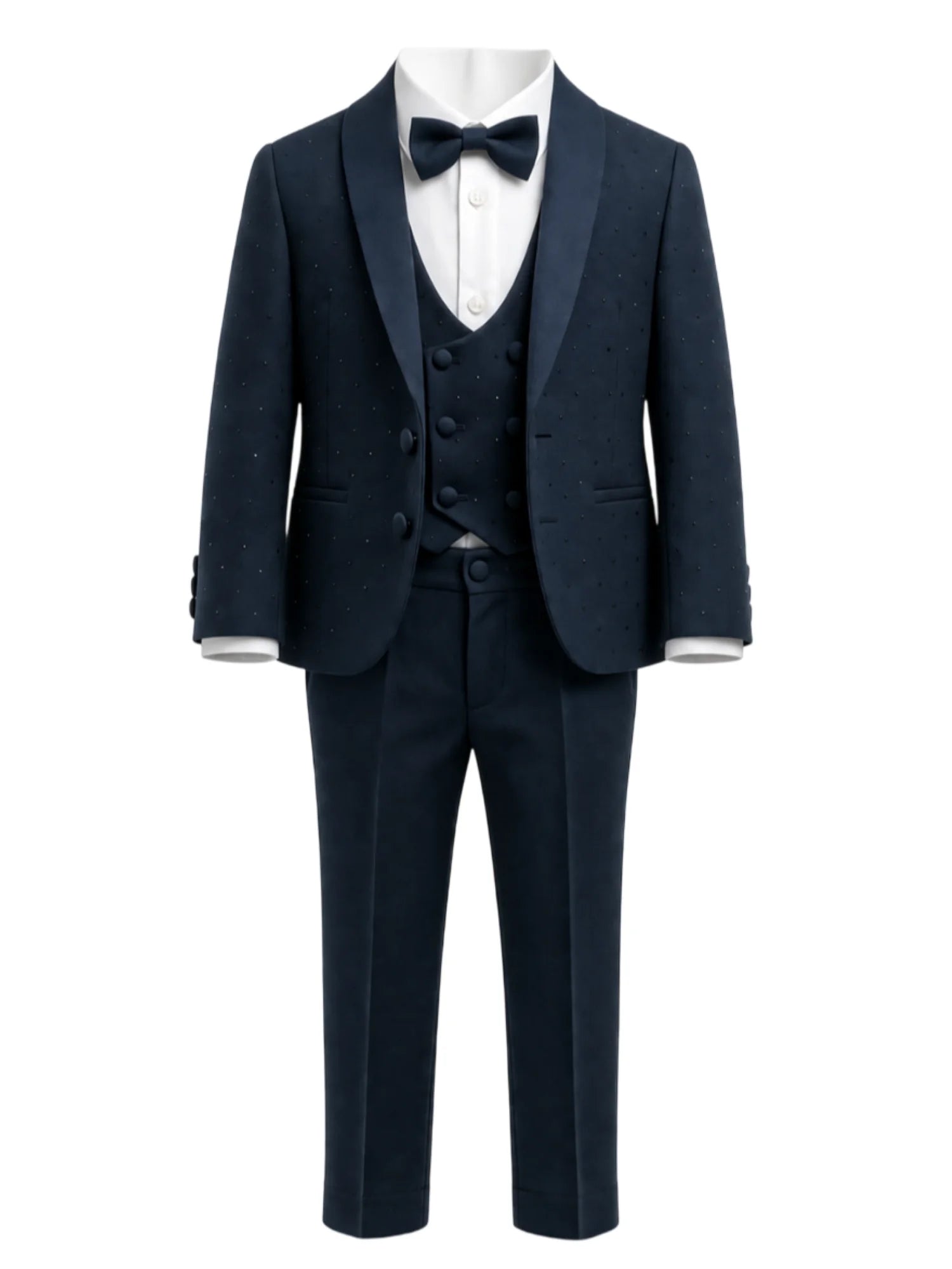 Emanuel Pris completo bambino giacca pantalone panciotto con strass blu ESM0008R NAVY EMANUEL PRIS 