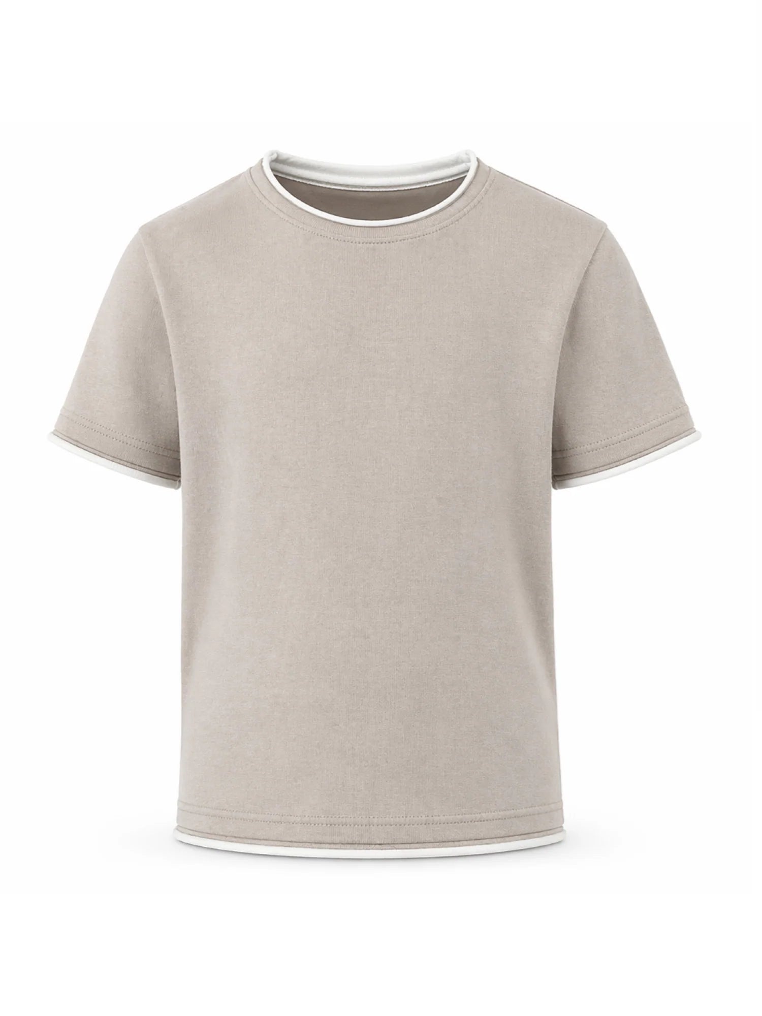 Emanuel Pris maglia bambino manica corta in cotone beige ETS3165R BEIGE EMANUEL PRIS 