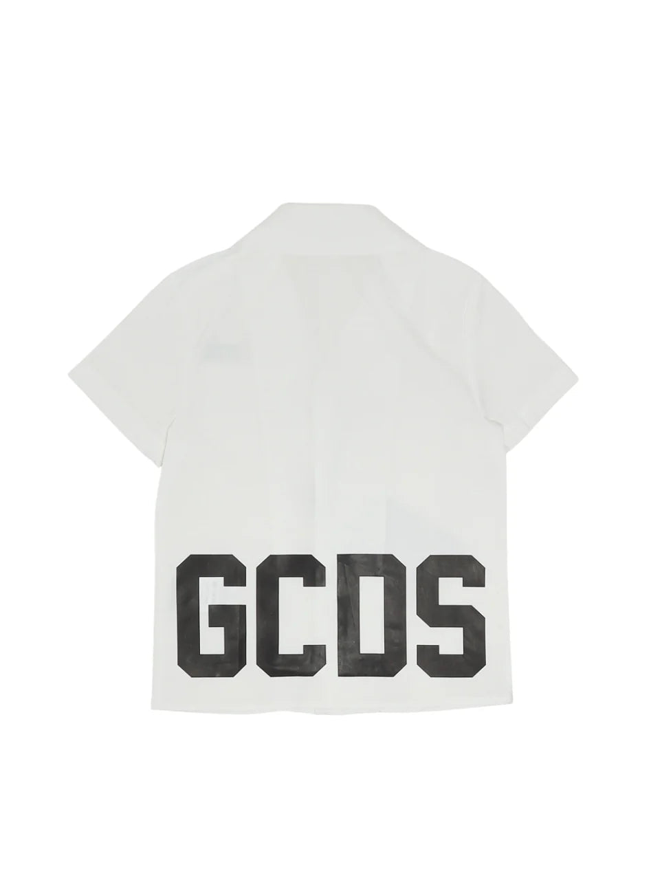 Gcds camicia bambino manica corta bianco C1BJQH517T330 OPTIC WHITE-BLACK GCDS 