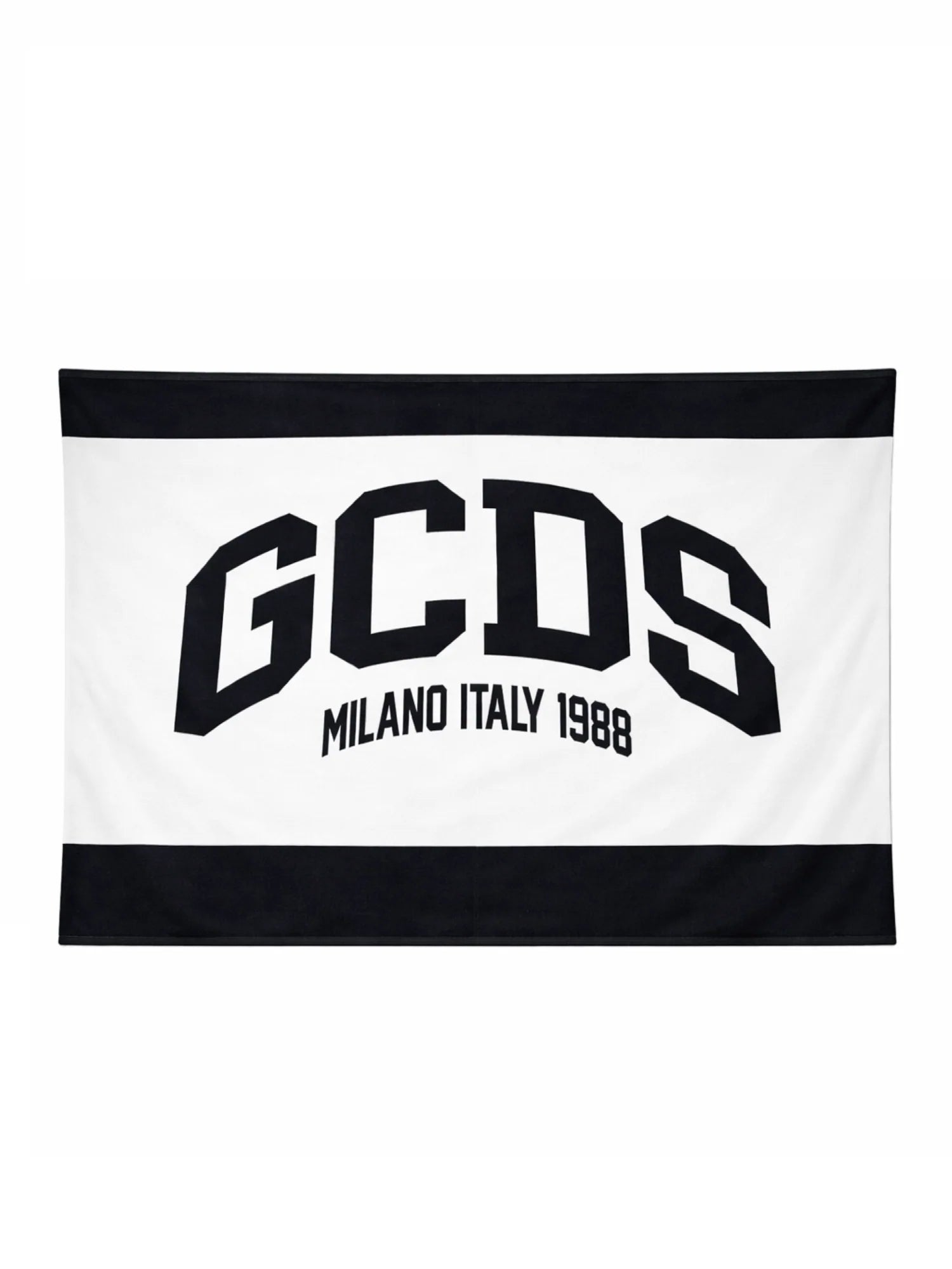 Gcds telo mare bambino con logo bianco nero C1BJQS565T337 OPTIC WHITE-BLACK GCDS 