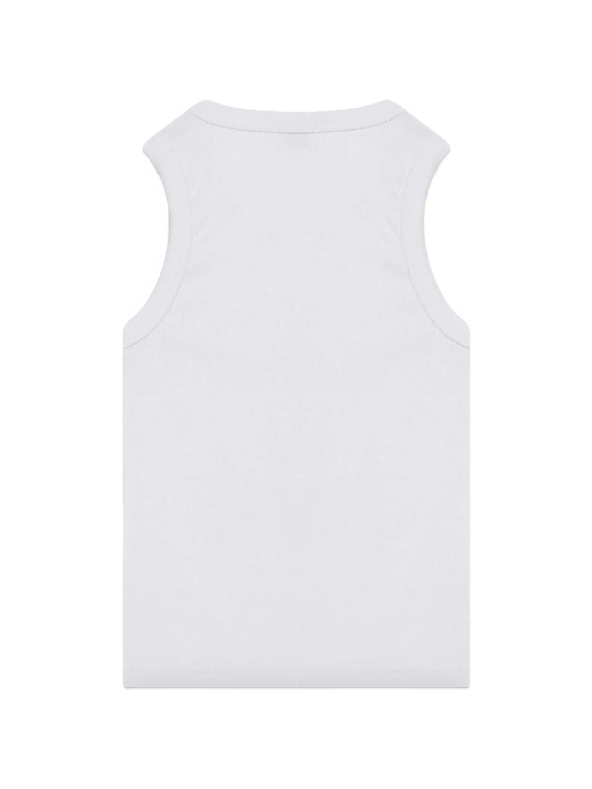 GCDS top a costine crop bambina con logo bianco C1GJQG572T103 OPTIC WHITE-WHITE GCDS 