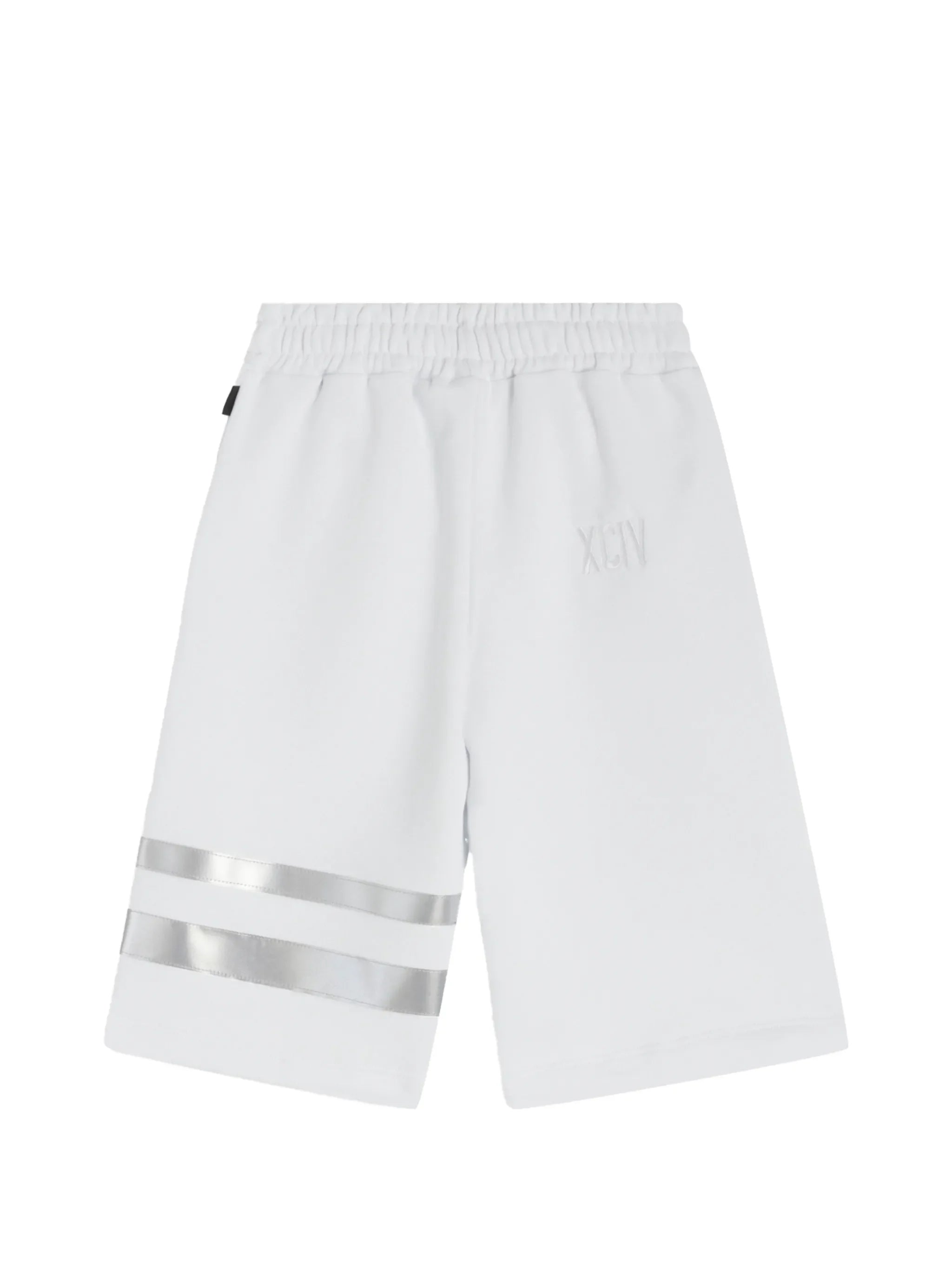 GCDS bermuda bambino con bande catarifrangenti bianco C1UJQL705F004 OPTIC WHITE-GREY GCDS 