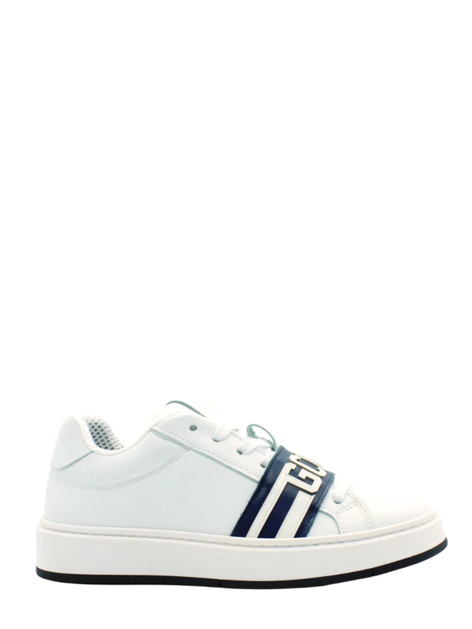 GCDS sneakers bambino in pelle con logo bianco GCK102-032-C WHITE-BLUE NAVY GCDS 