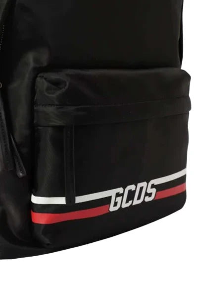 GCDS zaino bambino in nylon con logo nero GCKB100-462 BLACK-WHITE-RED GCDS 