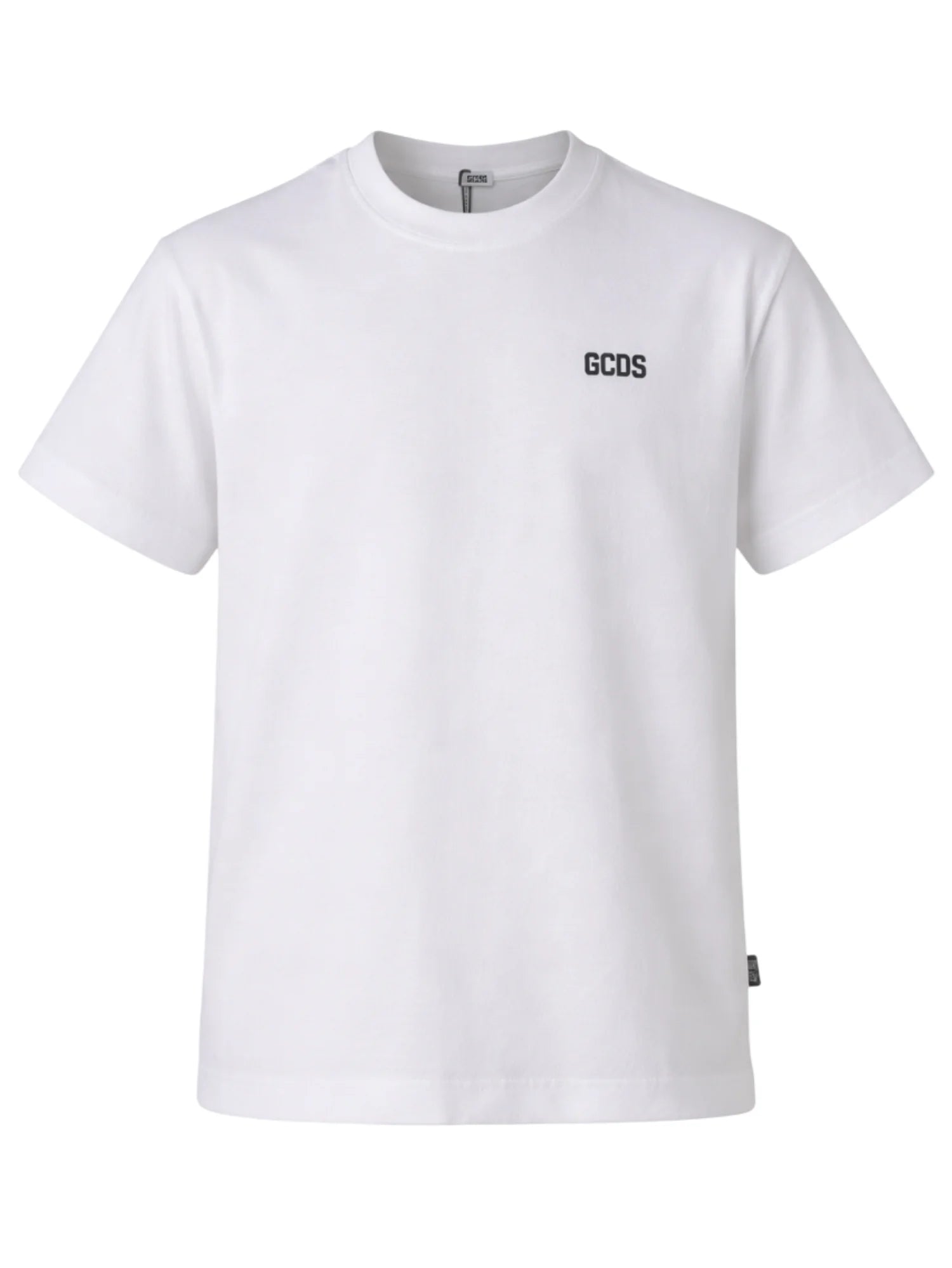 GCDS T-shirt bambino manica corta con logo bianco Z0UJQC587J105 OPTIC WHITE-BLACK GCDS 