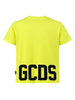 GCDS T-shirt bambino manica corta con logo giallo fluo