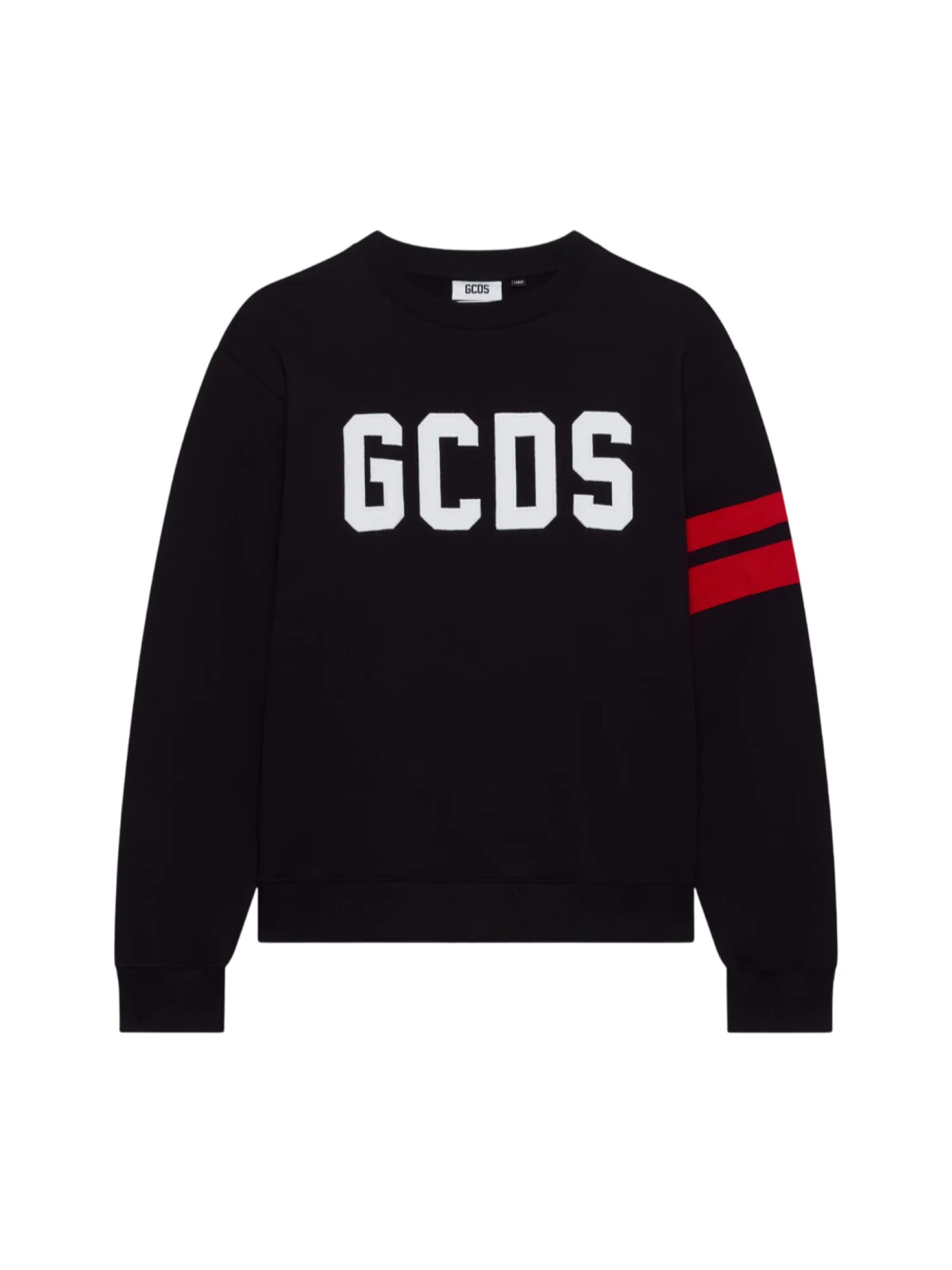 GCDS felpa bambino con maxi logo nero Z0UJQE591F004 BLACK-RED GCDS 