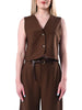 Haveone gilet donna misto viscosa marrone