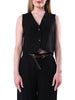 Haveone gilet donna misto viscosa nero