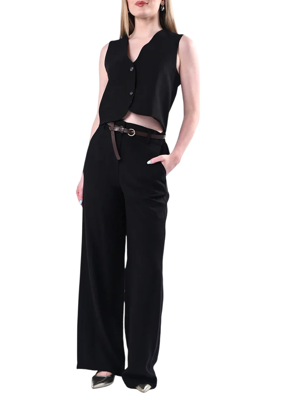 Haveone gilet donna misto viscosa nero LIA-Q044 NERO HAVEONE 