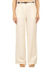 Haveone pantaloni gamba larga donna con cintura beige chiaro
