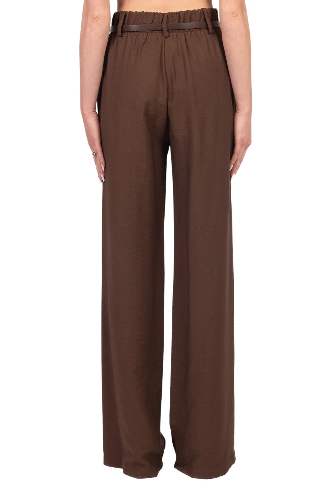 Haveone pantaloni gamba larga donna con cintura marrone PIA-Q532 MORO HAVEONE 
