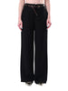 Haveone pantaloni gamba larga donna con cintura nero