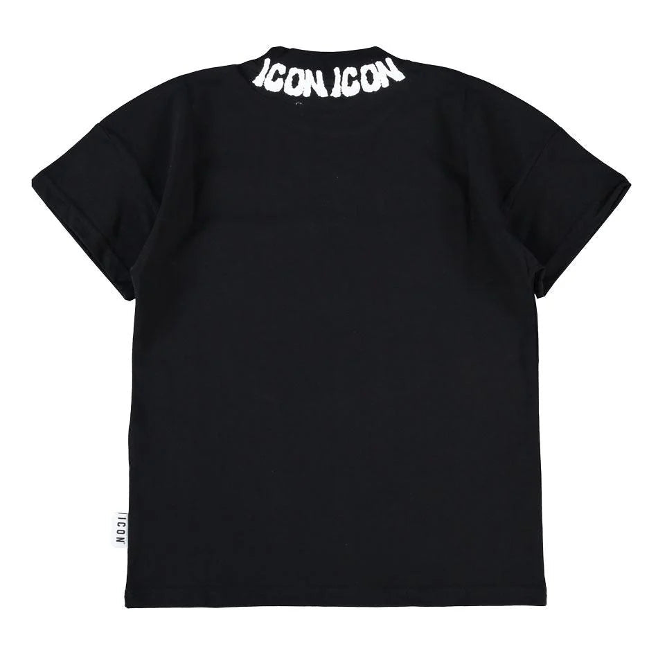 Icon T-shirt bambino manica corta con logo nero IBKS001100 9000 ICON 