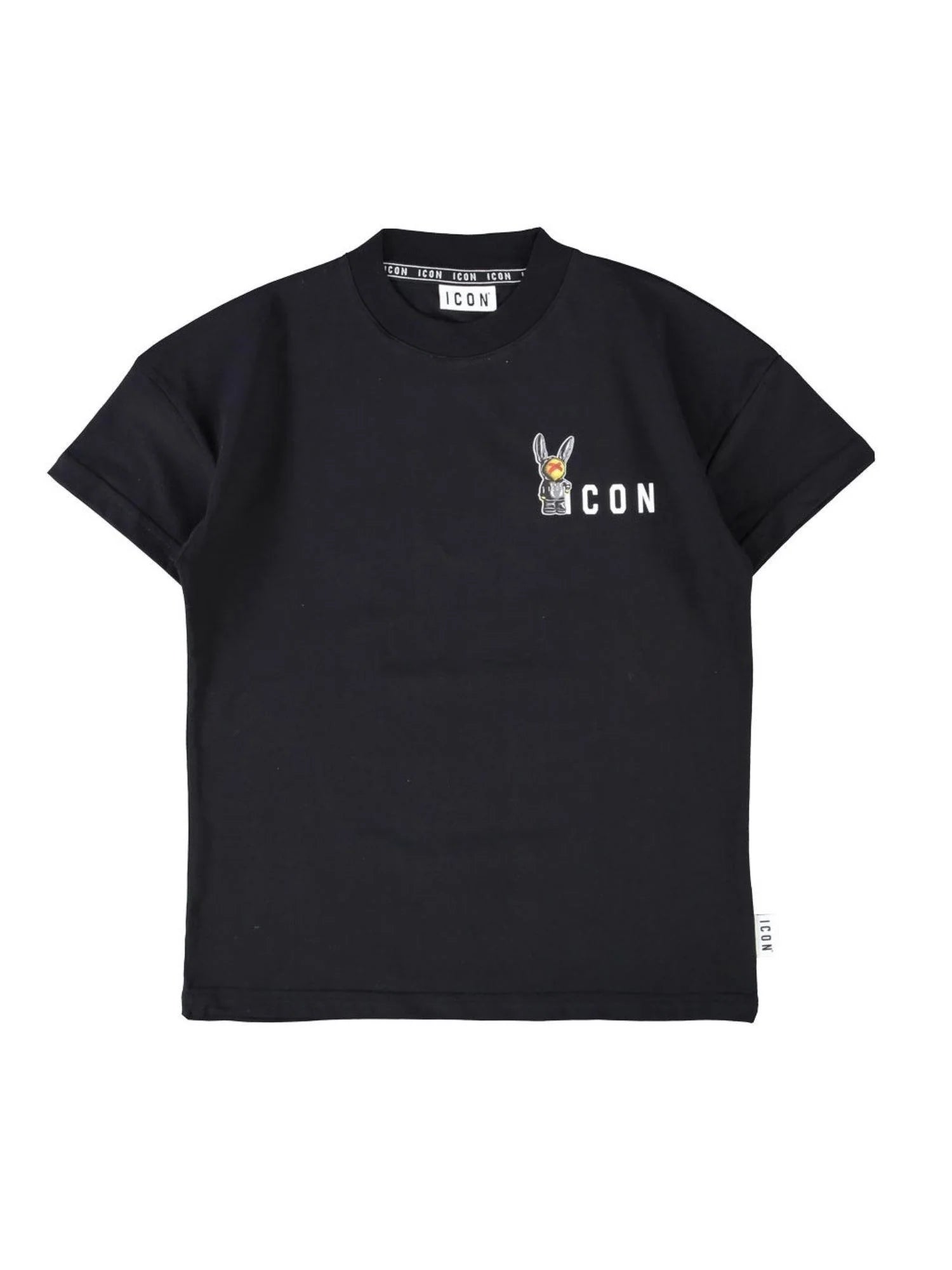 Icon T-shirt bambino manica corta con stampe nero IBKS001156 9000 ICON 