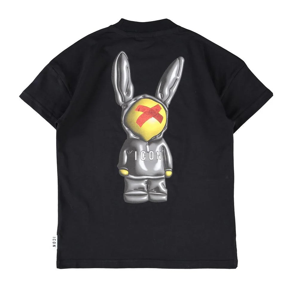 Icon T-shirt bambino manica corta con stampe nero IBKS001156 9000 ICON 