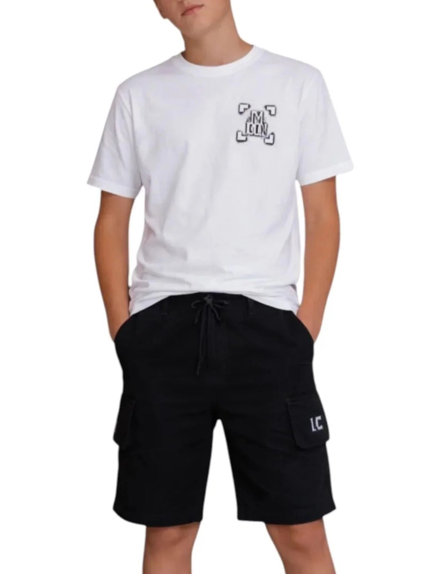 Icon T-shirt bambino in cotone stampe logo bianco IBKS001211 1000 ICON 