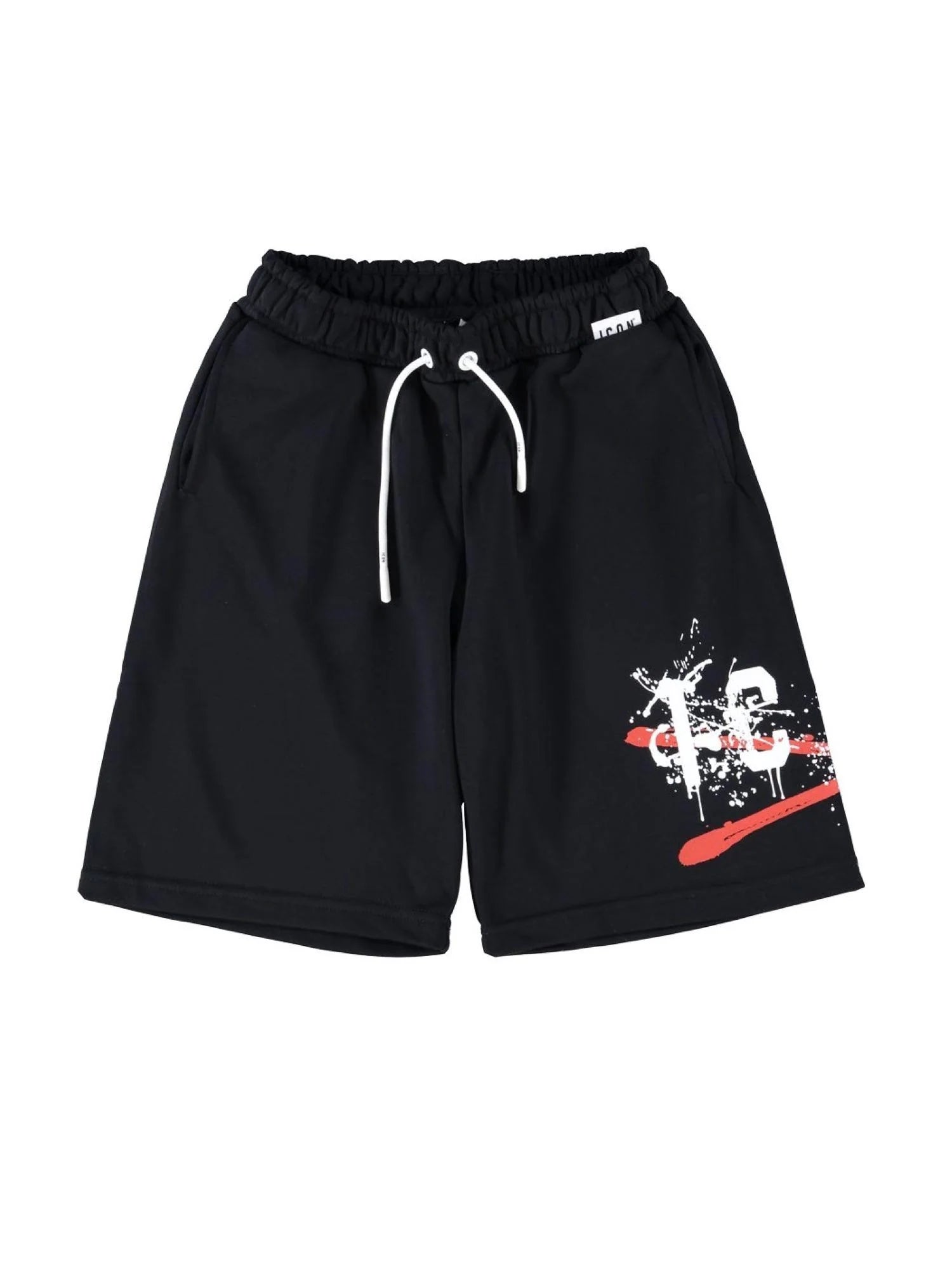 Icon bermuda bambino con logo spray nero IBSH001008 9000 ICON 