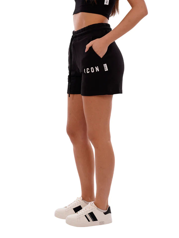Icon shorts donna con logo nero IDB003 NERO ICON 