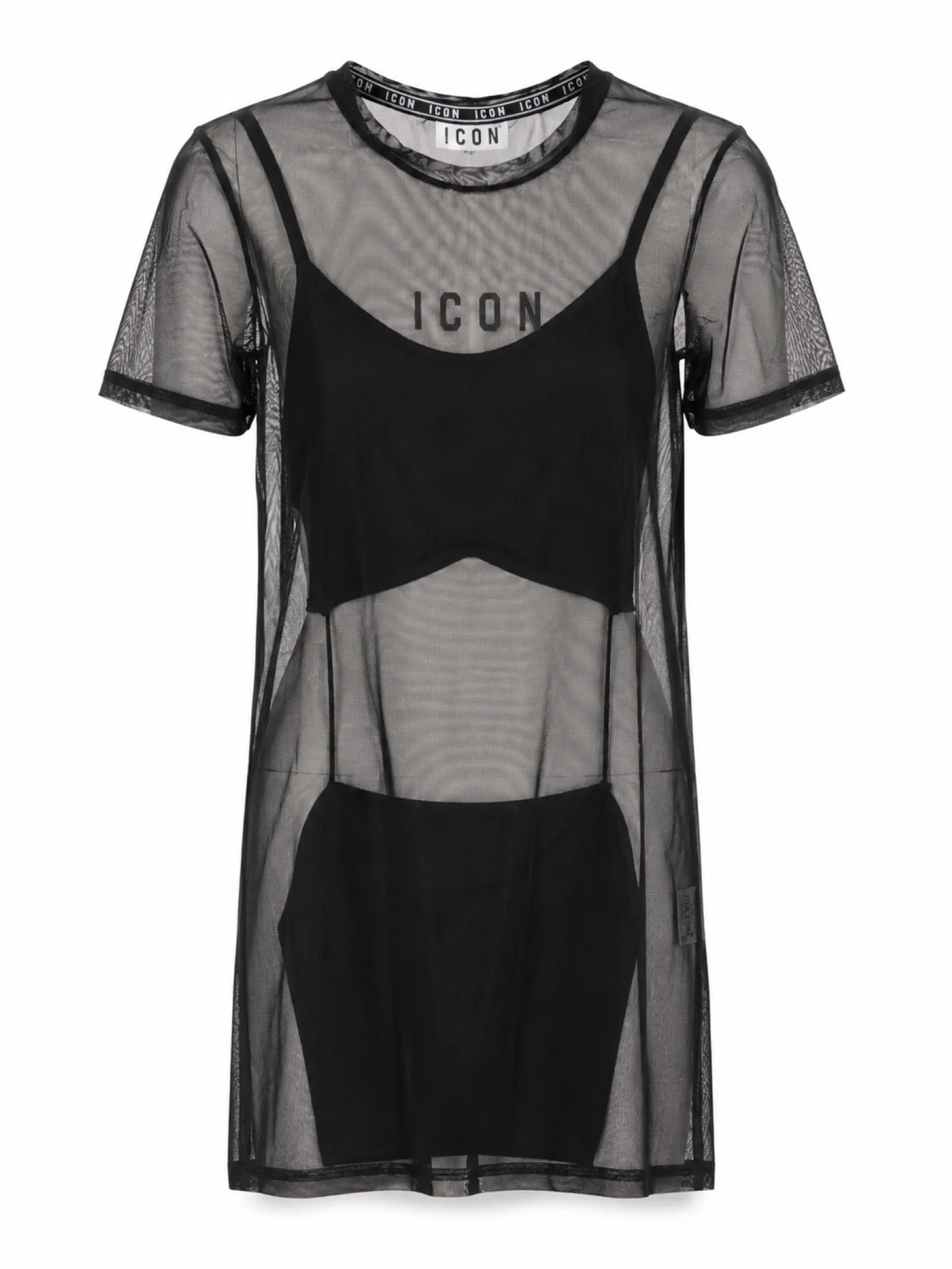 Icon abito bambina in tulle manica corta nero IGDR001168 9000 ICON 
