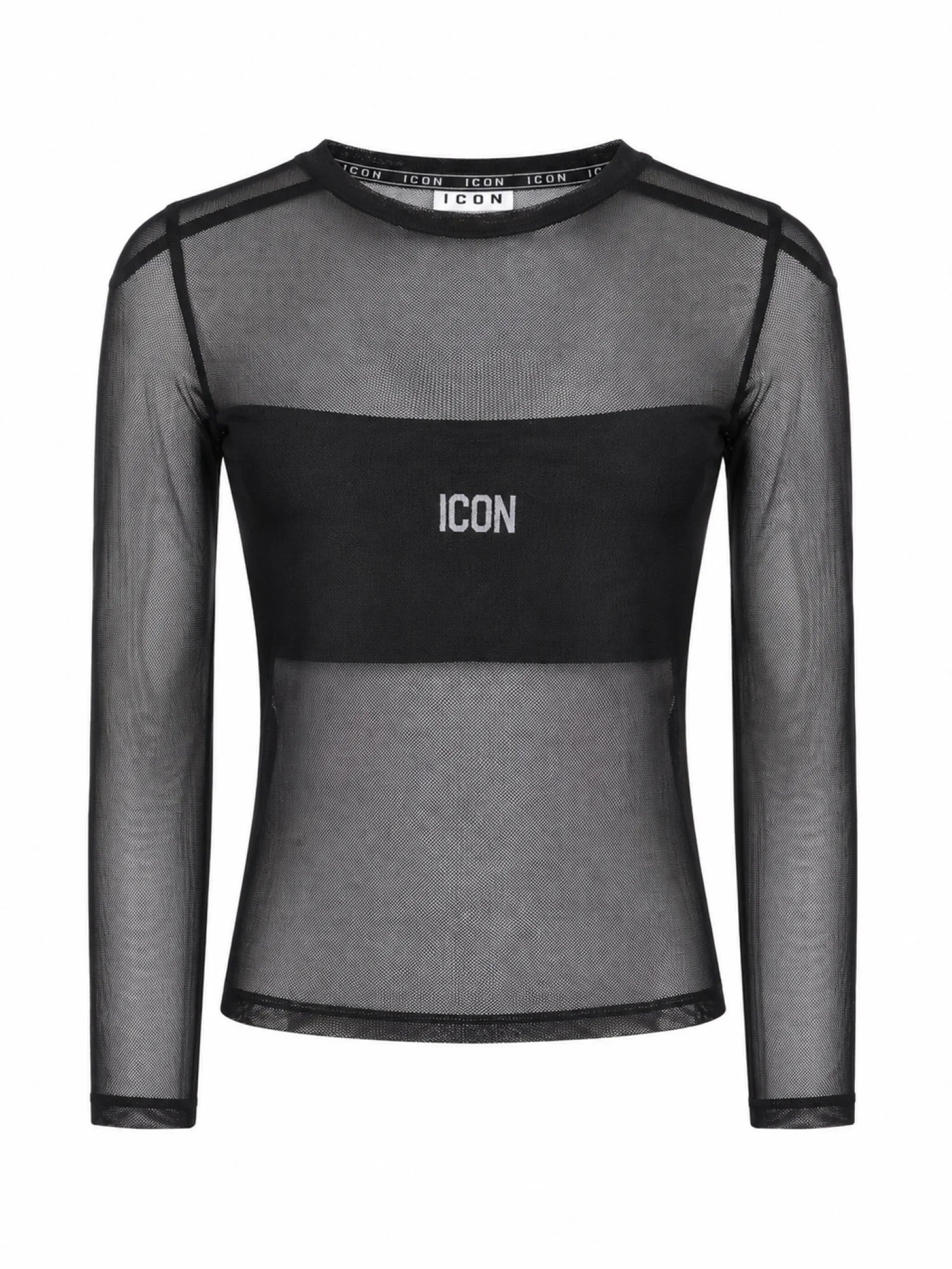 Icon T-shirt manica lunga bambina in tulle nero IGKL001170 9000 ICON 