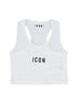 Icon top crop bambina con logo bianco