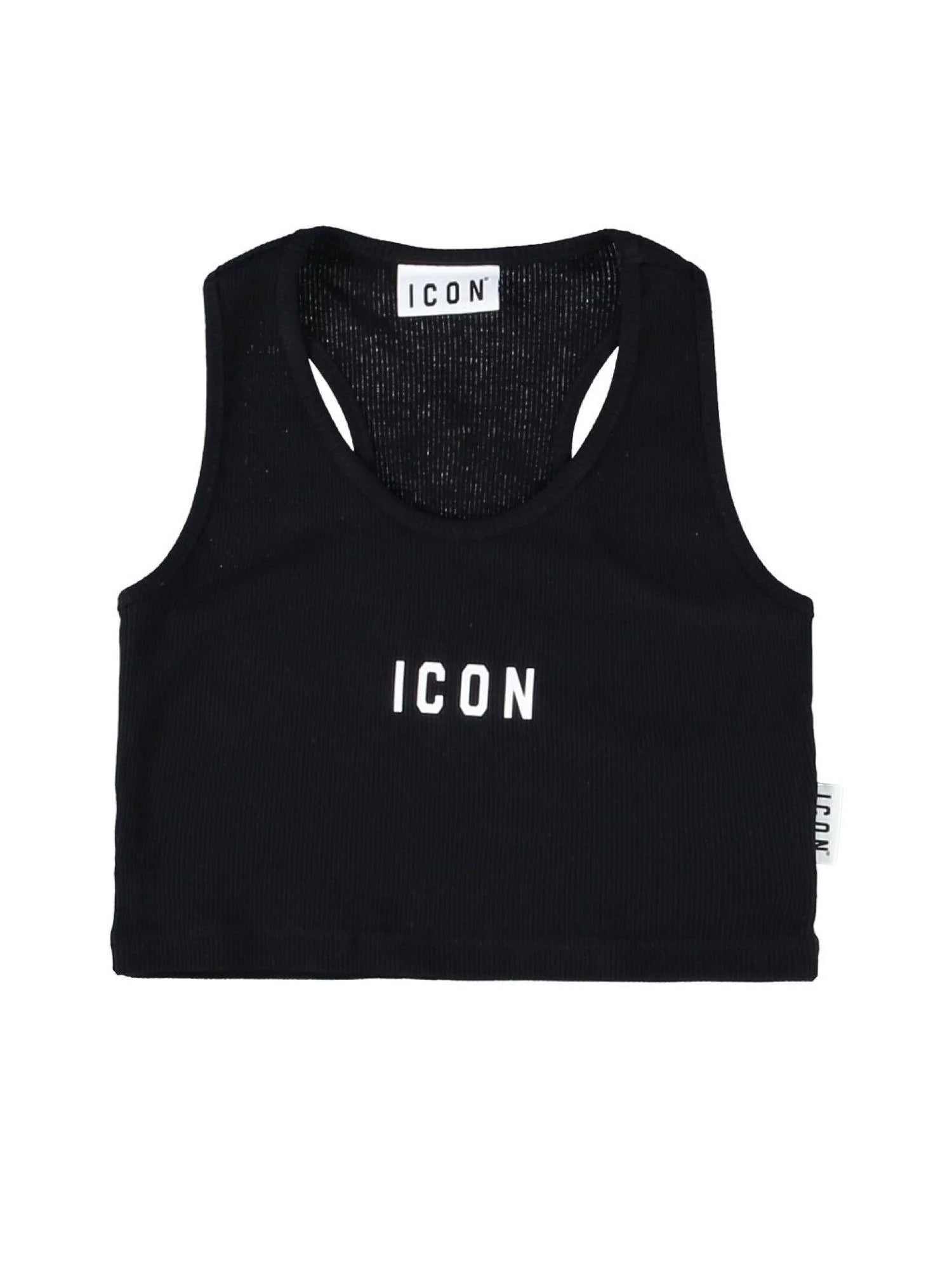 Icon top crop bambina con logo nero IGTP001241 9000 ICON 