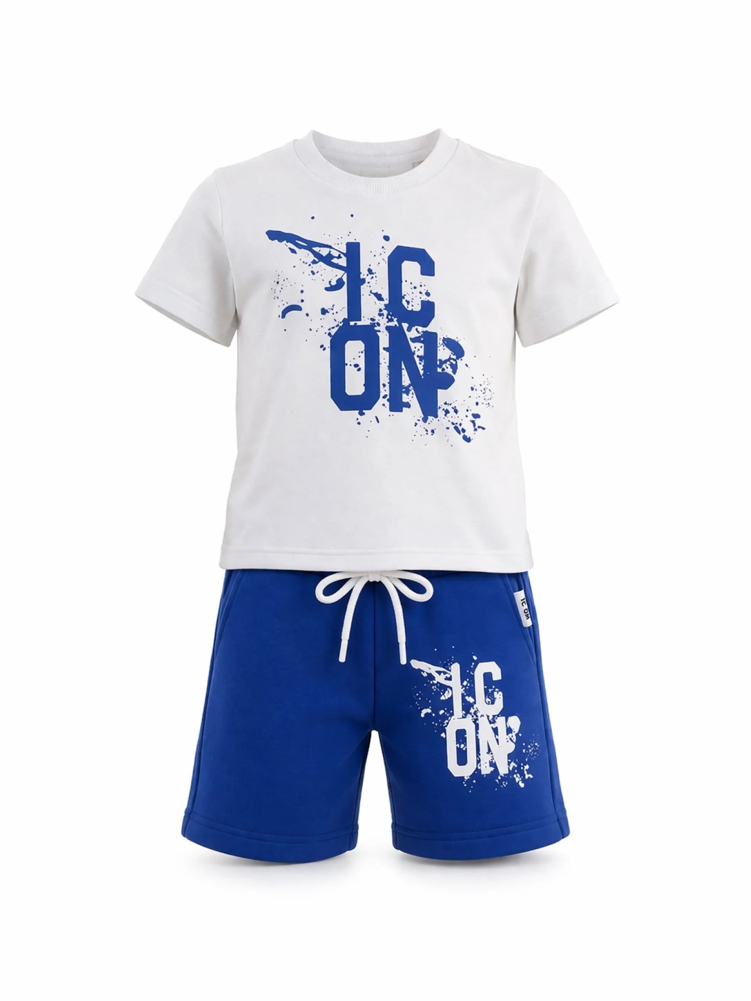 Icon completo estivo bambino T-shirt e shorts bianco blu INBFS001224 1046 ICON 