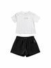 Icon completo bambina T-shirt e shorts con strass bianco nero