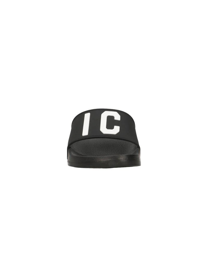 Icon ciabatte unisex in gomma con logo nero INS001 NERO ICON 