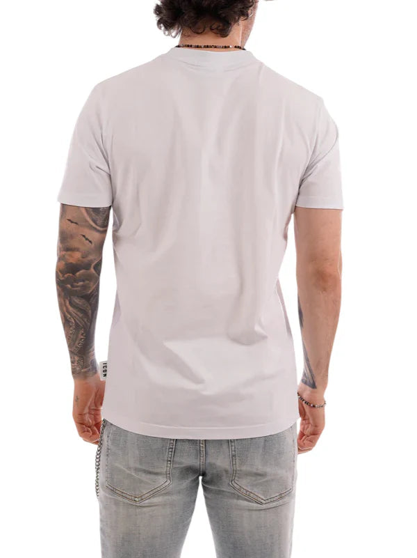 Icon T-shirt uomo manica corta con logo bianco nero IUT002 BIANCO ICON 