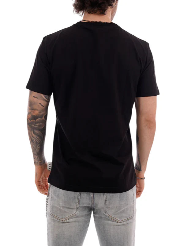 Icon T-shirt uomo manica corta con logo nero IUT029 NERO ICON 