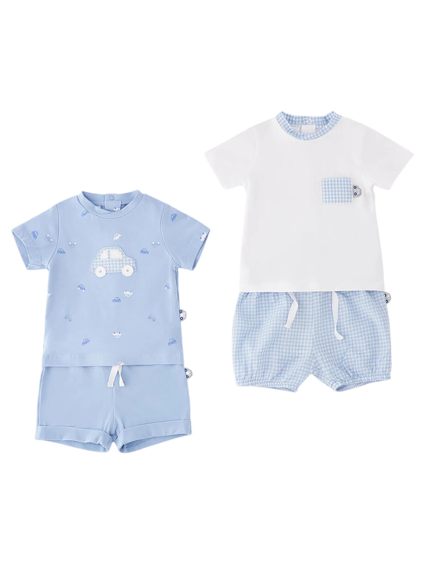 iDo 2 completi neonato con shorts bianco celeste 4G057 6BVB iDO 
