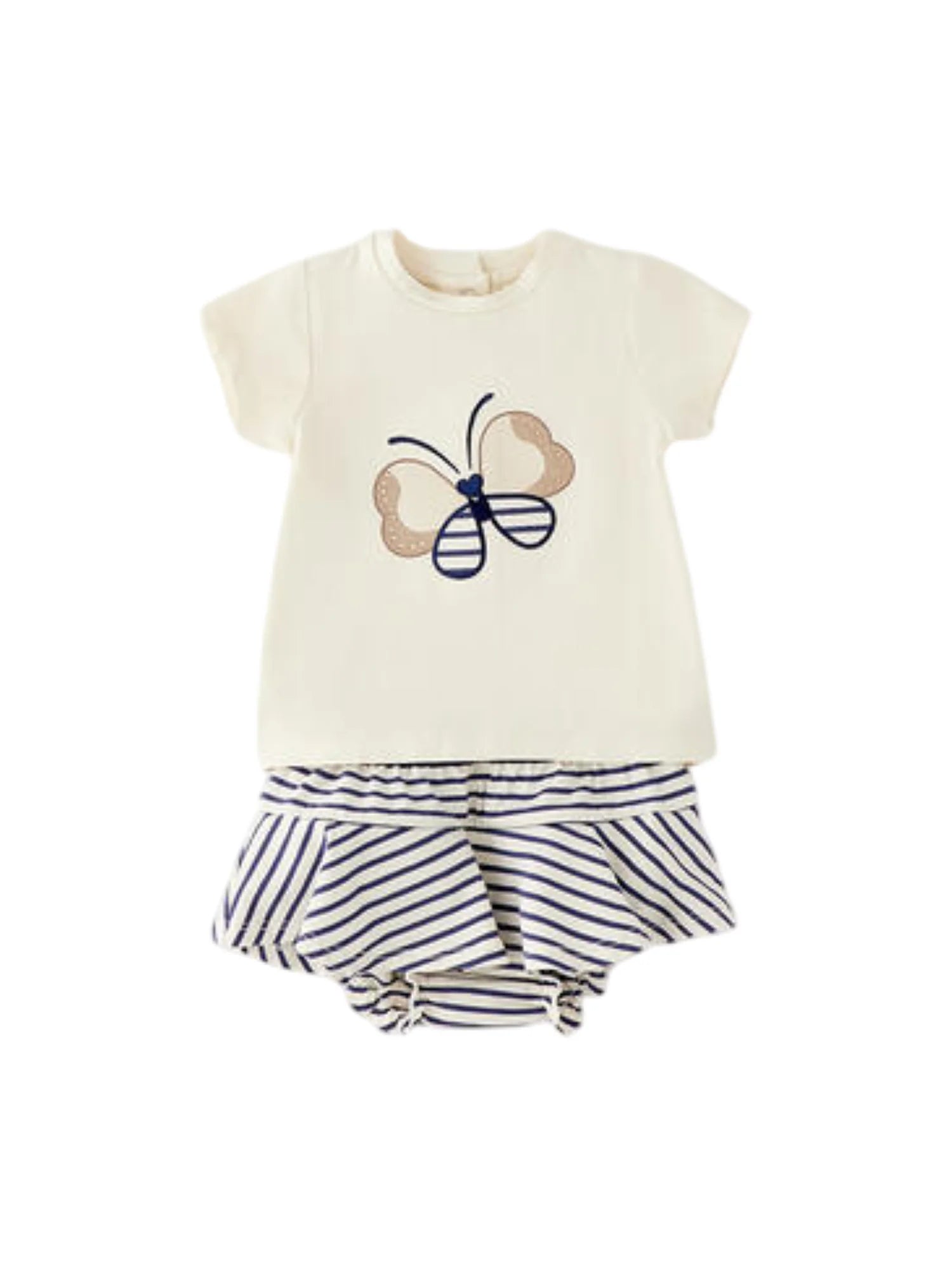 iDo completo estivo neonata T-shirt e shorts panna blu 4G216 0151 iDO 