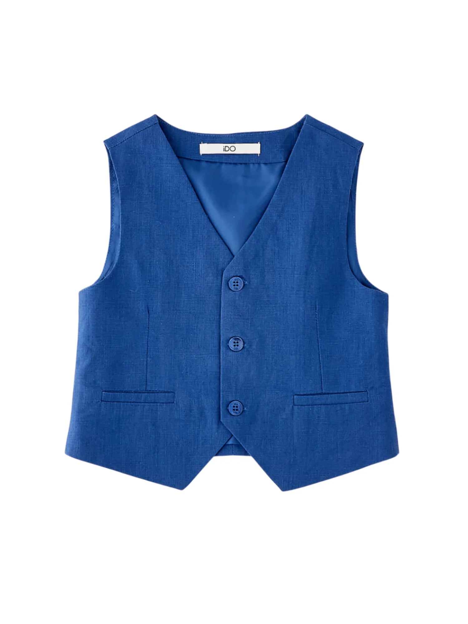 iDo gilet bambino misto lino blu avio 4G242 3725 iDO 