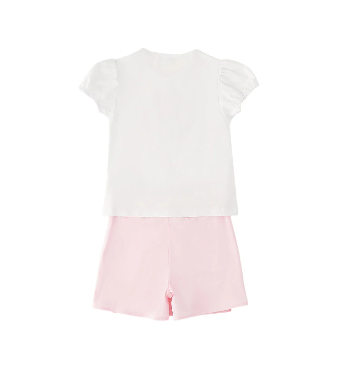 iDo completo bambina T-shirt e shorts a pieghe bianco rosa 4G309 0113 iDO 