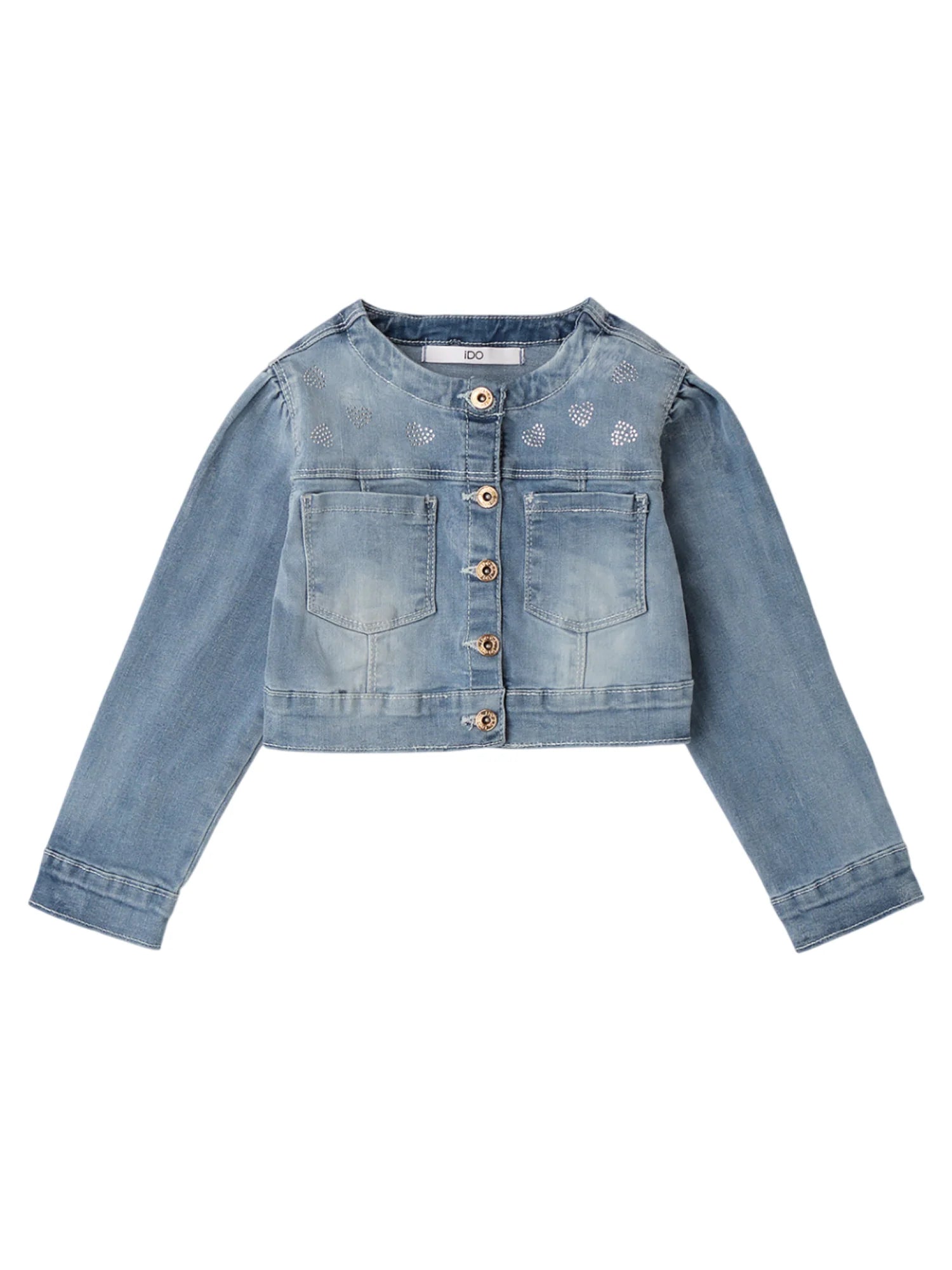 iDo giubbino bambina in denim con strass lavaggio blu 4G390 7310 iDO 