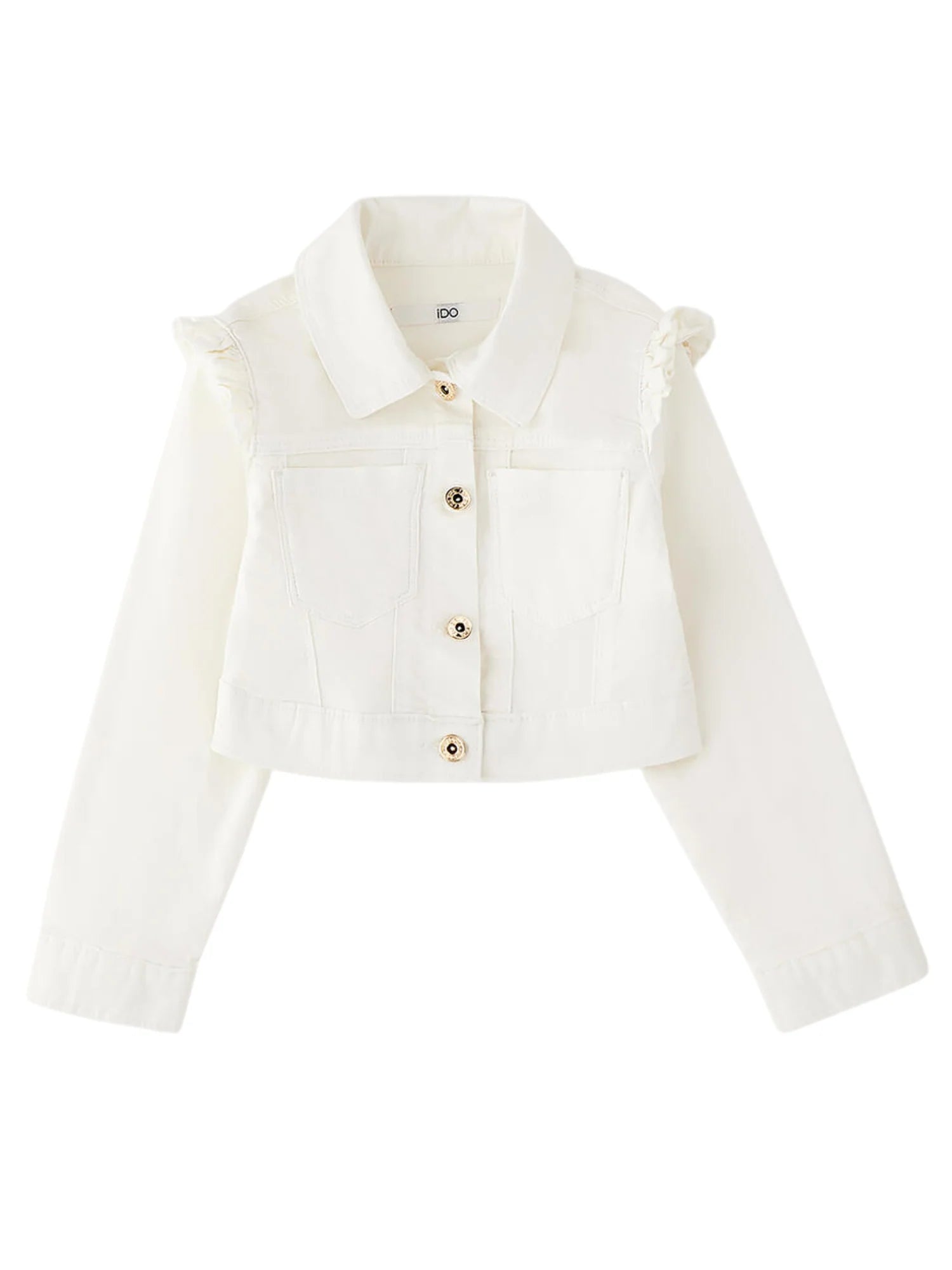 iDo giubbino bambina in cotone con rouches panna 4G393 0112 iDO 