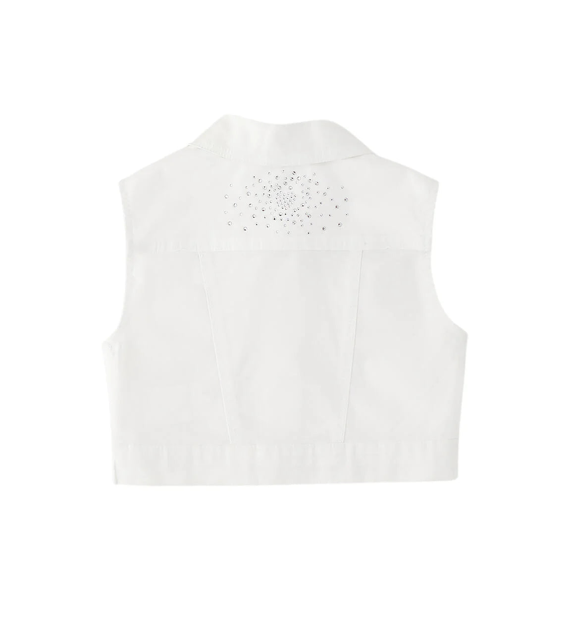 iDo gilet bambina in denim con strass bianco 4G401 0113 iDO 