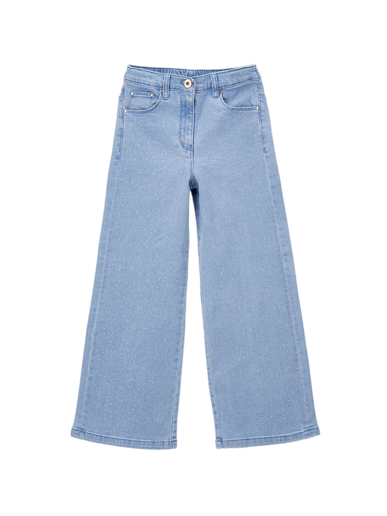 iDo jeans palazzo bambina con strass lavaggio blu 4G724 7310 iDO 